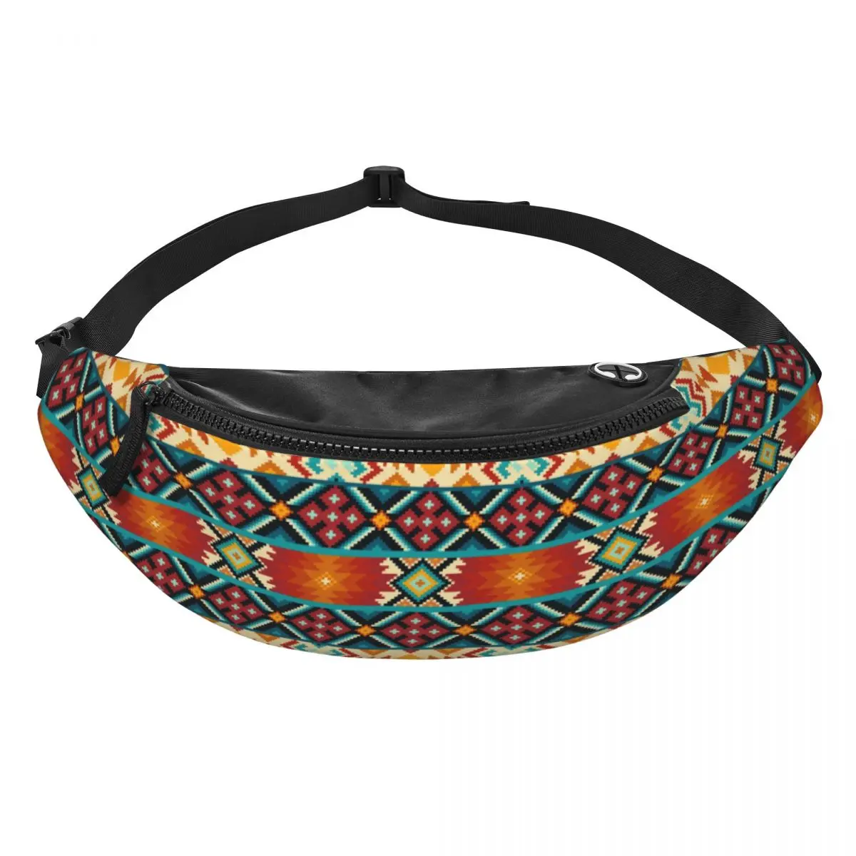 Custom Aztec Native Southwest Ethnic Pattern Fanny Pack Men Women Cool Crossbody Waist Bag for Travel Cycling Phone Money Pouch