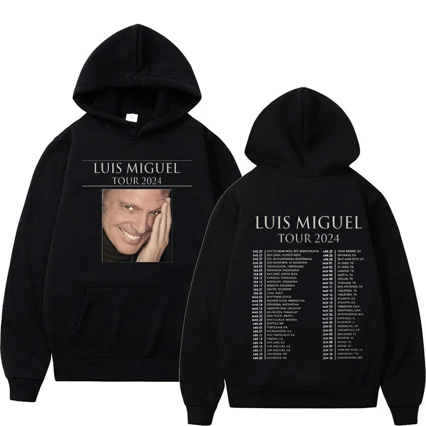 

Luis Miguel Tour 2024 Concert Hoodie Men Retro High Quality Fashion Sweatshirt Unisex Casual Oversized Hooded Hip Hop Streetwear