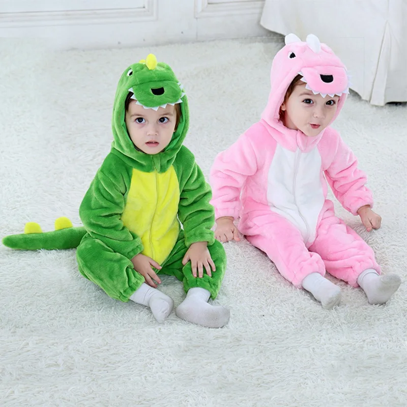 

Winter Baby Rompers Costume Flannel For Girls Boys Toddler Infant Clothes Kids Cartoon Animals Hooded Jumpsuits Overalls Clothes