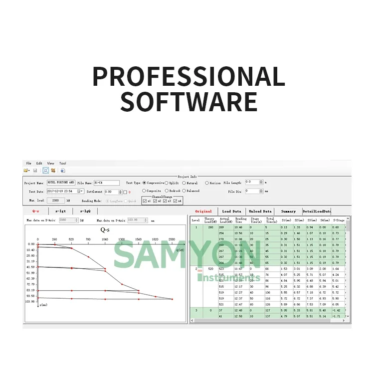 SAMYON 0.01%FS Resolution Test Pile Capacity SLPT WIFI Automatic Static Loading Pile Tester