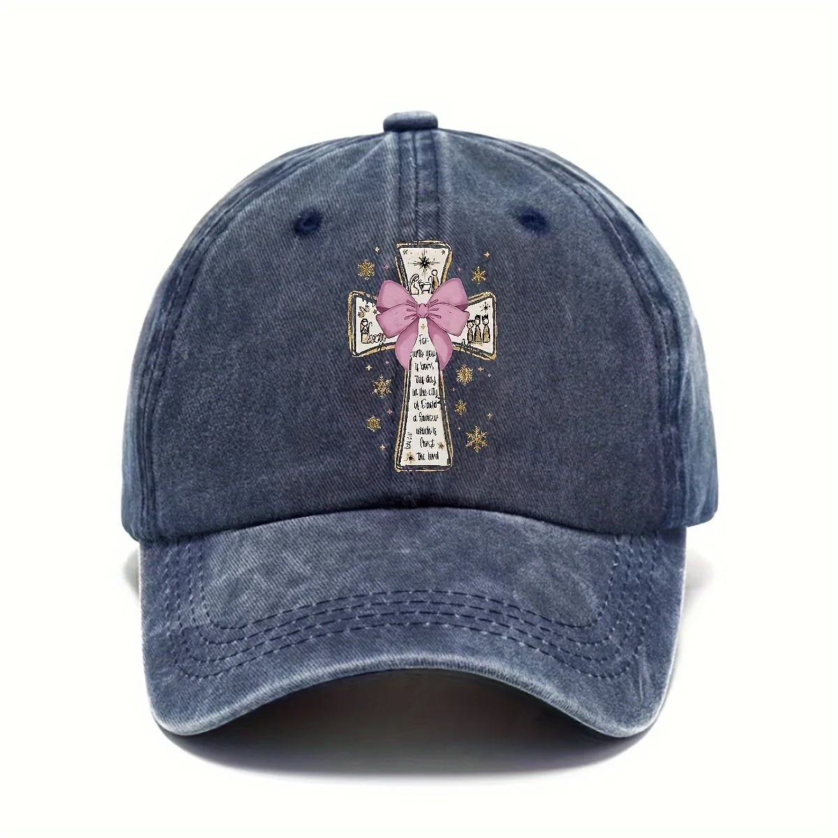 قبعة بيسبول مغسولة برسومات دينية من كريستيان كروس، قبعة قطنية كاجوال للجنسين للاستخدام الخارجي