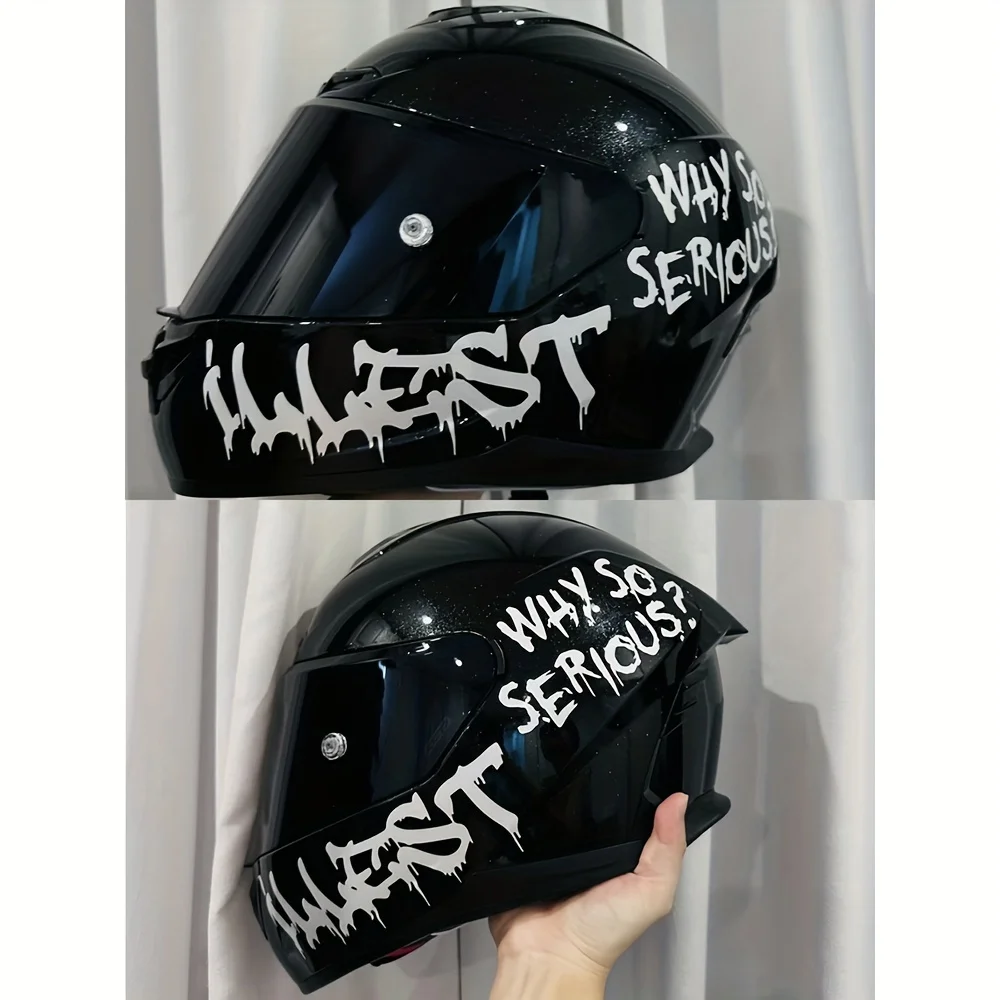 

2D плоская наклейка на мотоцикл, набор наклеек на мотоциклетный шлем с тематикой клоуна - прочный ПЭТ-материал, идеально подходит для индивидуальной настройки своими руками.