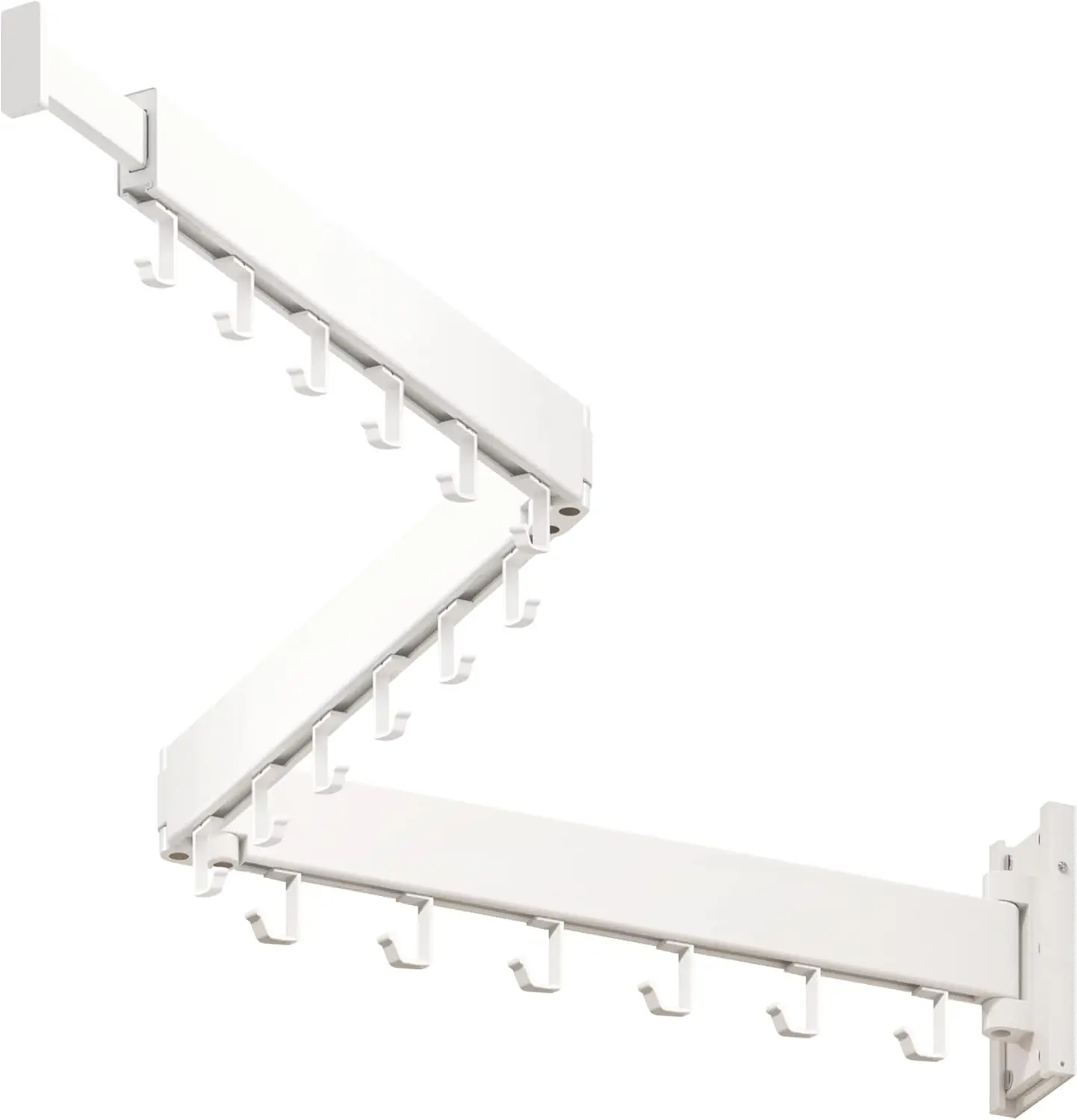 

Wall Mounted Clothes Drying Rack, Collapsible Folding Retractable Hooks White Space Saver