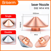 Raytools Laser Nozzle D32 M14 H15 Single Double Chrome Plated 1.2 1.5 1.4 2.0 2.5 for Raytools Precitec WSX Laser Head Nozzles
