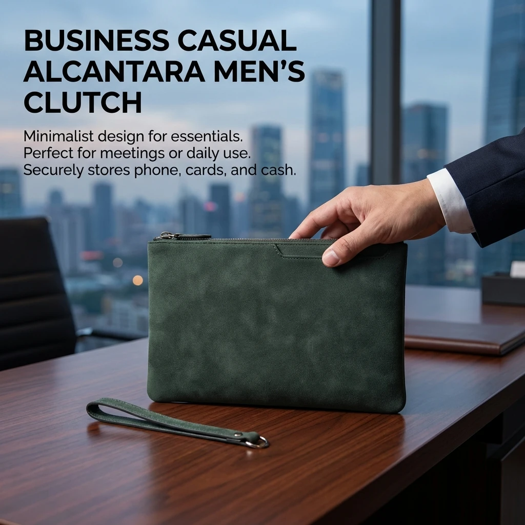 Herren-Clutch-Tasche im Business-Casual-Design, Handytasche mit mehreren Funktionen, leicht und langlebig für den täglichen Gebrauch – Detail 4