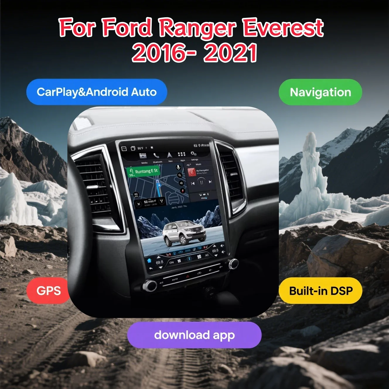 

Android14 для Ford Ranger Everest 2016-2021 Android автомобильный радиоэкран 2Din стереоприемник авторадио мультимедиа/DVD плеер GPS