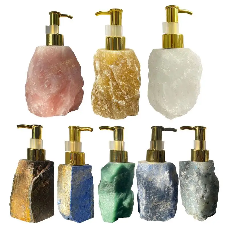 Refill Bottles Body Wash Press Type Natural Crystal Stone Body Wash Dispenser Shower Bottle Shampoo Conditioner Dispenser