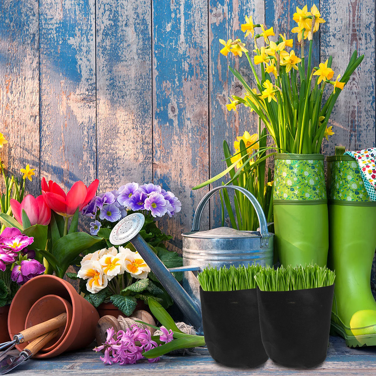 6 قطعة أكياس زراعة 10L تنمو أكياس تنفس ورأى للخضروات الأعشاب الطماطم الجذر تهوية التحكم في الرطوبة غير المنسوجة حديقة