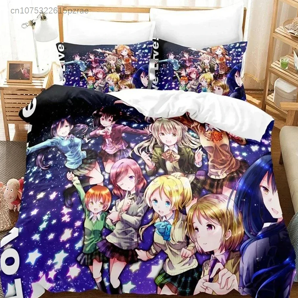 Anime 3D The Love Live Bedding Sets Duvet Cover Set With Pillowcase Twin Full Queen King Bedclothes Bed Linen Customizable