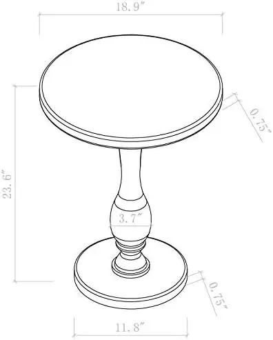 LIKENOW mesa auxiliar de acrílico, mesita de noche moderna con parte superior redonda pequeña transparente y poste sólido para sala de estar