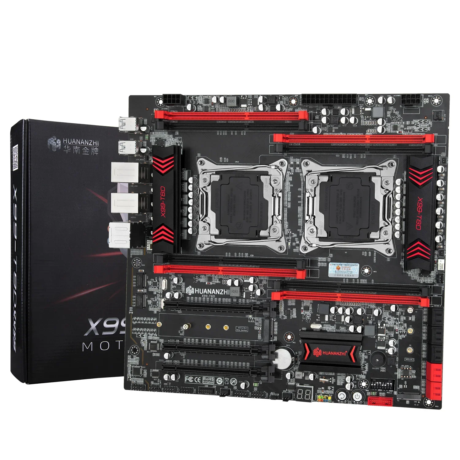 مجموعة وحدة المعالجة المركزية المزدوجة للوحة الأم X99 مع E5 2698BV3 DDR3 128GB 1866MHz تدعم M.2 NVME NGFF USB3.0 Server X99 مجموعة اللوحة الرئيسية