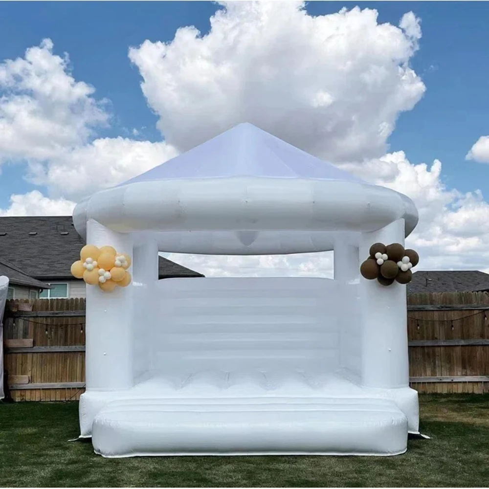 Inflatable White Bounce House For Wedding/party/birthday jumper bouncy castle with blower and air shipping cost to door