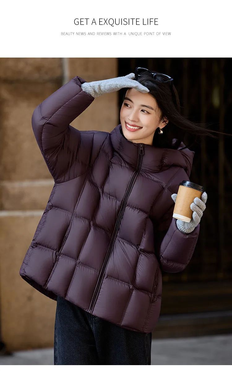 LOUISYAO 90% Duck Down Three Proof Jacket Women 2025 Winter Minimalist Hooded Thickened Premium Warm Outerwear Coat