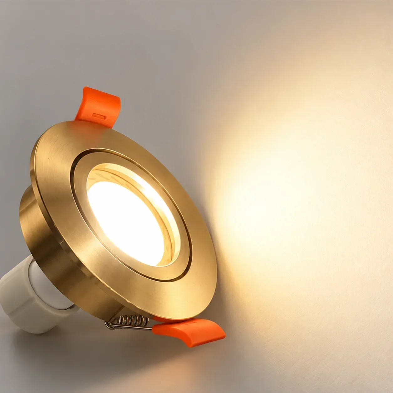 JOYINLED 2/4/10PCS Recessed Ceiling Spotlight Trim Ring, Gold Aluminum GU10 MR16 Downlight Fixture, 65mm Cutout LED Lamp Frame