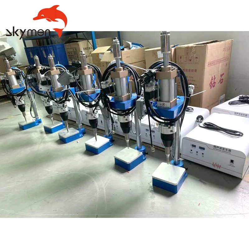 Skymen New 35KHz 800W Full Automatic Spot Ultrasonic Textile  Welding Machine Plastic Welder Mould Generatots