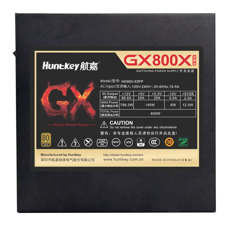 Fuente de alimentación Fuente de alimentación para juegos con certificación dorada GX800PRO-800W