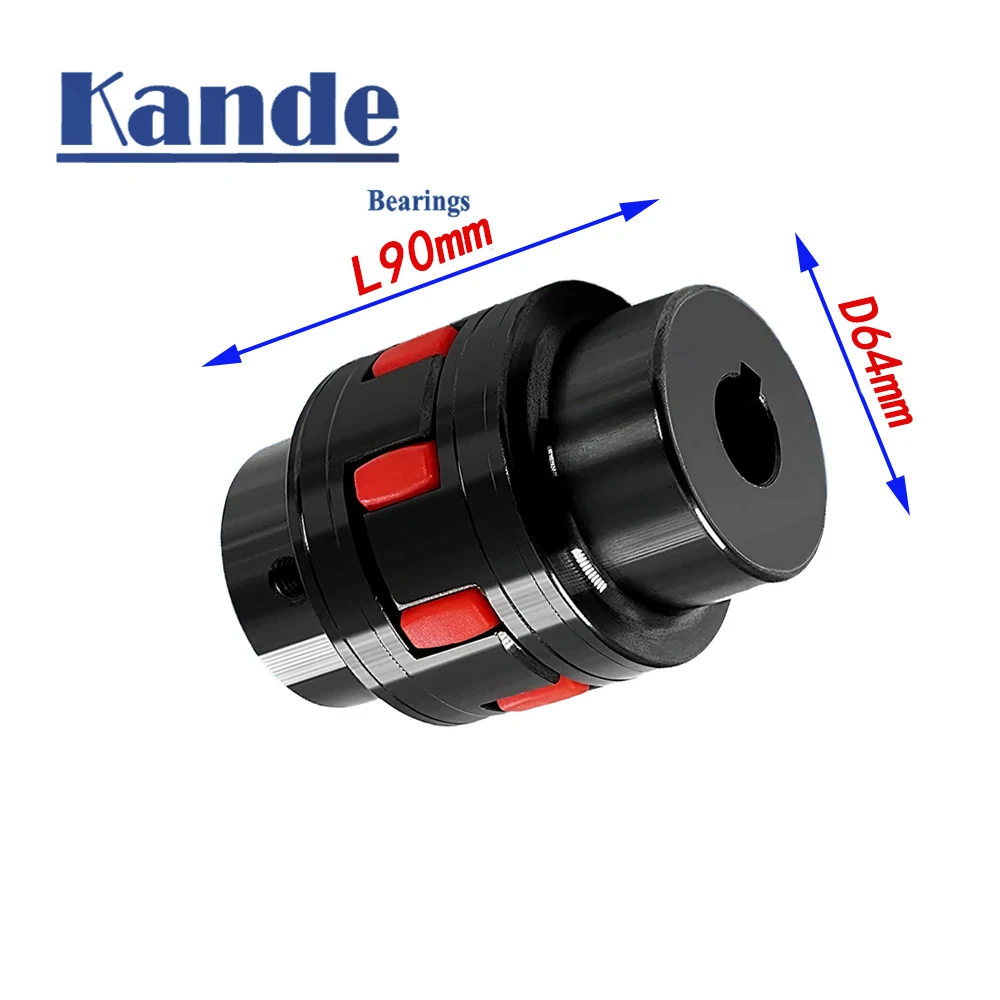 Kande 1PC XL3 D64L90 12/14/20/24/26/28/30/38mm GR28 CNC Motor Ballscrew Jaw Spider Plum Steel Shaft Coupler Flexible Couplin