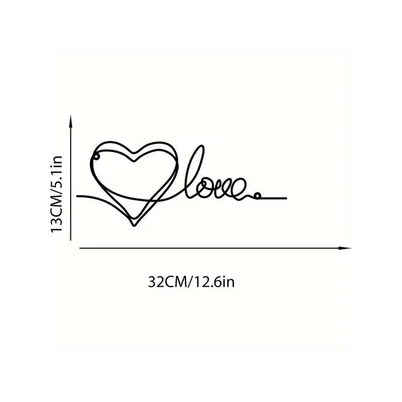زخرفة معدنية على شكل قلب الحب للتعليق على الحائط، قلادة فنية بسيطة، ديكور منزلي أنيق لغرف النوم وغرف المعيشة في الأماكن المغلقة