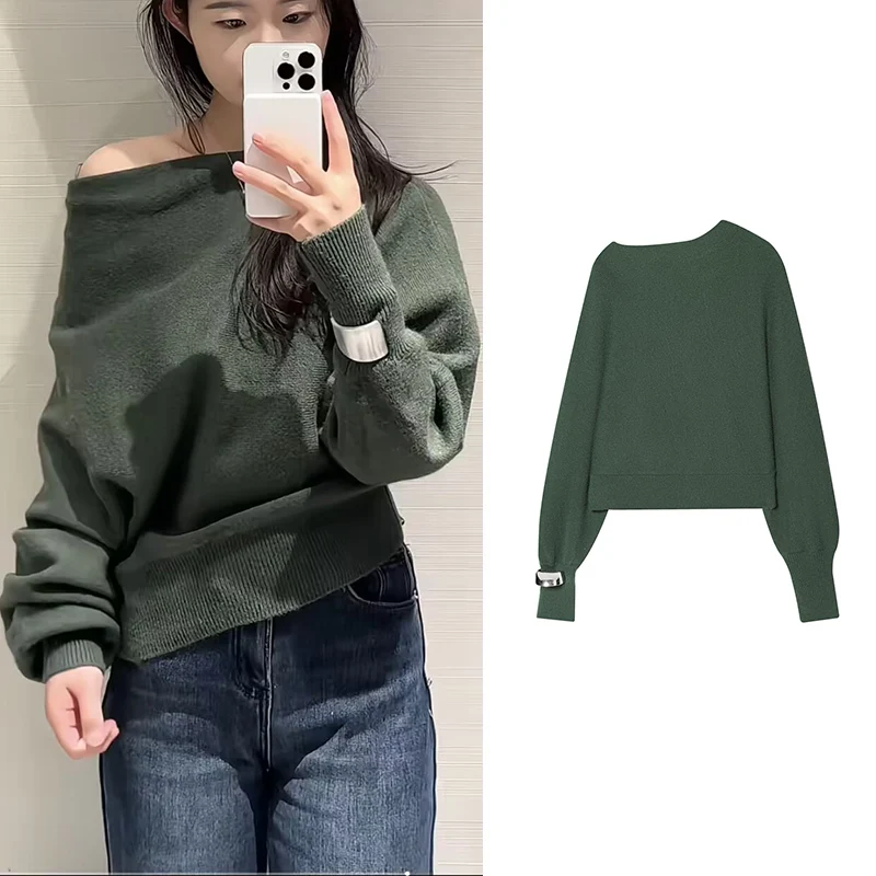 

Пуловер, вязаные топы, осень 2024, новый женский свитер, модный тонкий осенний теплый пуловер с длинными рукавами, уличные шикарные молодежные топы