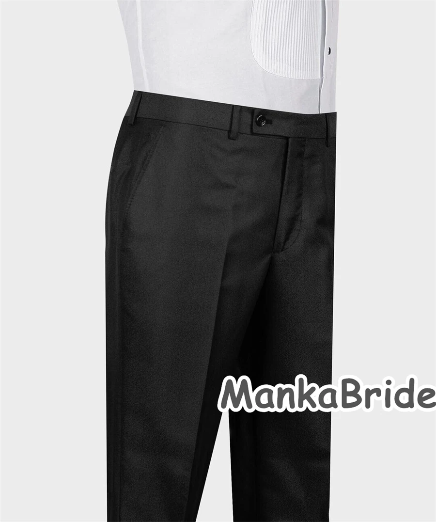 Trajes de novio de esmoquin de boda negro de lujo para hombre, chaqueta ajustada con cristales y perlas, chaleco, pantalones, disfraz personalizado para hombre, 3 uds.