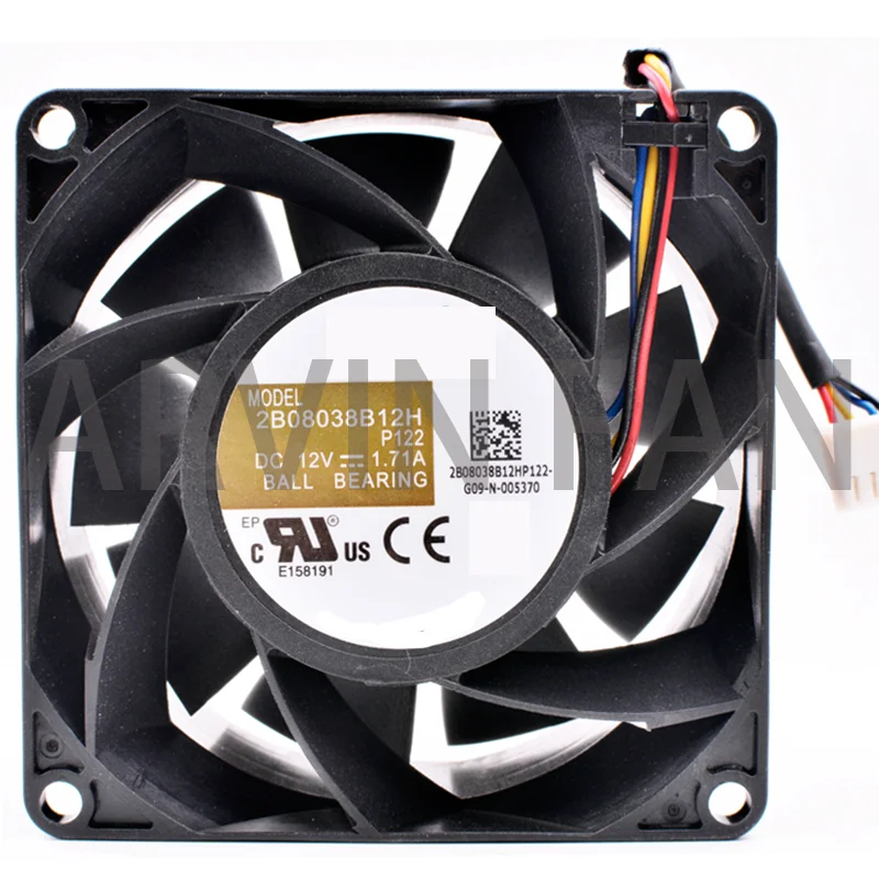 

Brand New Original 2B08038B12H P122 8cm 8038 12V 1.71A Large Air Volume Server Cooling Fan