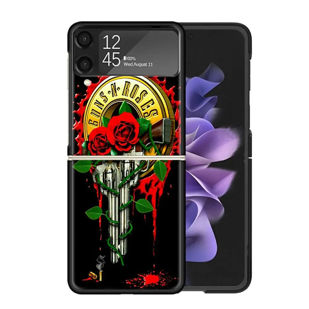 Guns N Roses Good Time Clear Phone Case For Samsung Z Flip 5 4 3 Galaxy ZFlip 6 5G Shockproof Hard Print Cover TPU PC Coque