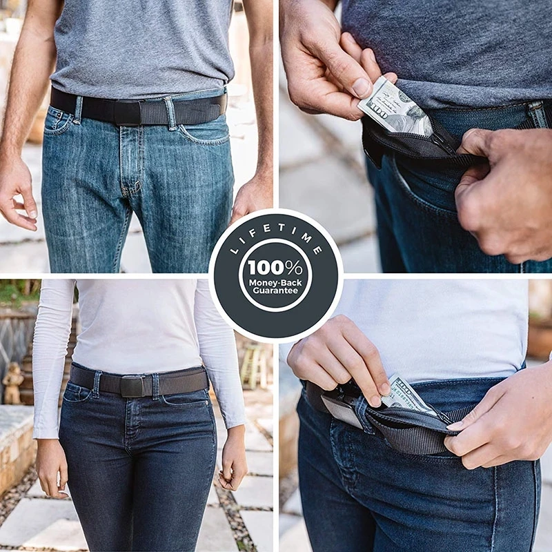1.2M Hidden Cash Anti Theft Belt Travel Portable Cash Waist Bag Men Secret Hidden Diversion Money Key Safe Strap Waterproof Belt