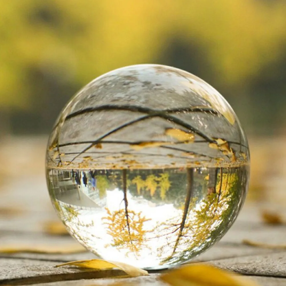 Crystal Ball Ornament Office Home Tabletop Decoration White Transparent Crystal Glass Sphere Globe Craftwork Creative Gifts