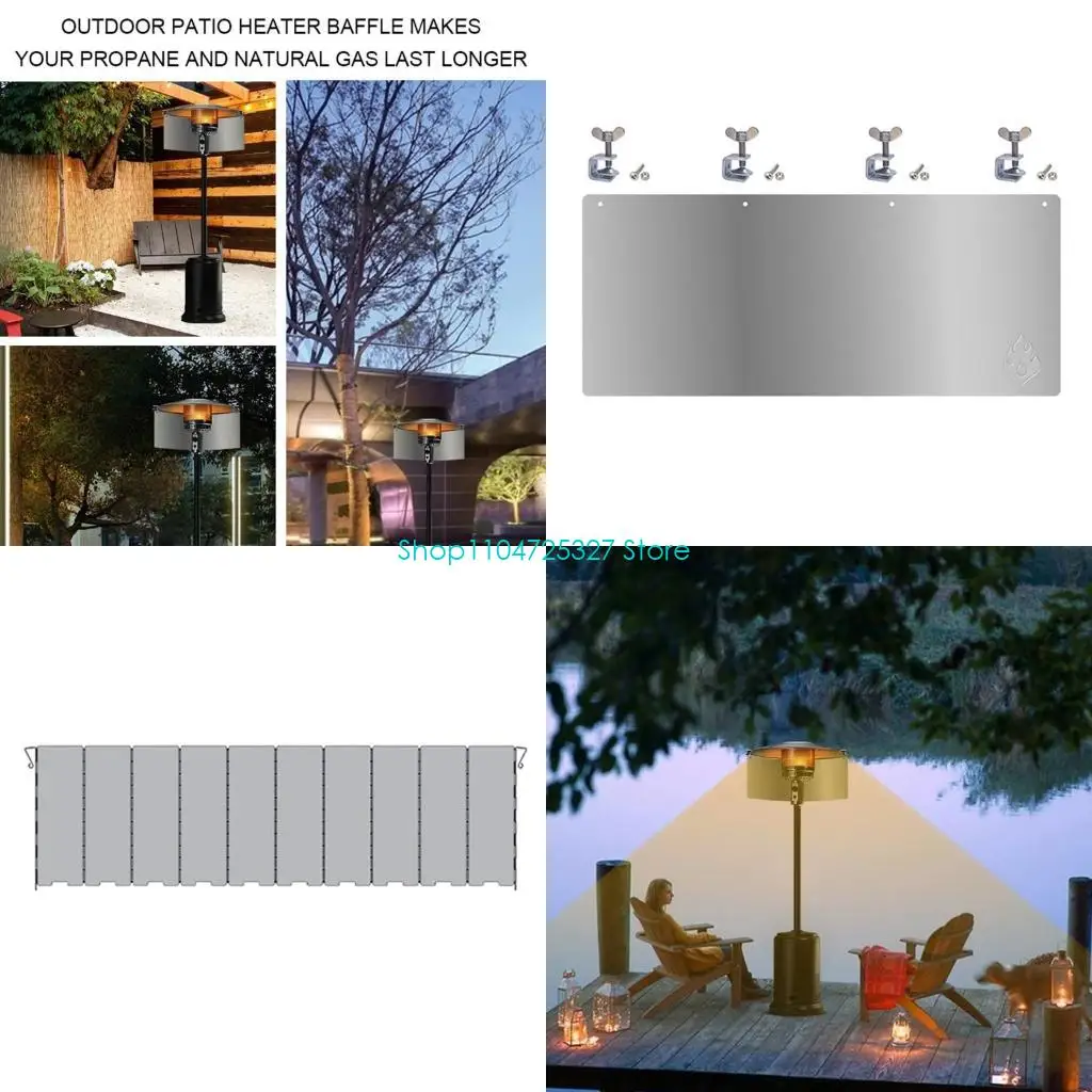 D8KF Replacement Heat Focusing Reflector for Round Natural Gas Propane Outdoor Patio Heaters Foldable Heater Reflector Plate