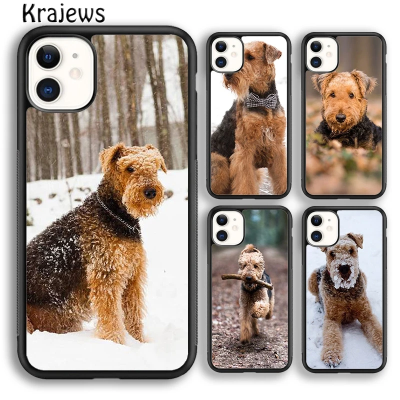 Airedale Terrier Dog Phone Case Cover For iPhone 16 15 14 plus XS XR 11 12 mini 13 pro max coque Shell Fundas