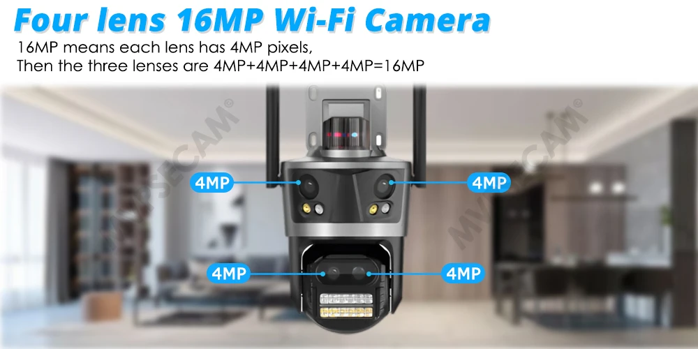 8k 16mp Video überwachungs kamera wifi cctv 8x Zoom Outdoor Wireless Sicherheit IP-Kamera ptz vier Objektive Wi-Fi-Kameras icsee – Detail 6