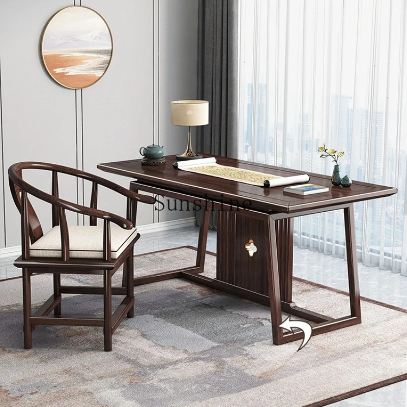 New Chinese-style solid wood writing desk home office computer furniture calligraphy simple and modern