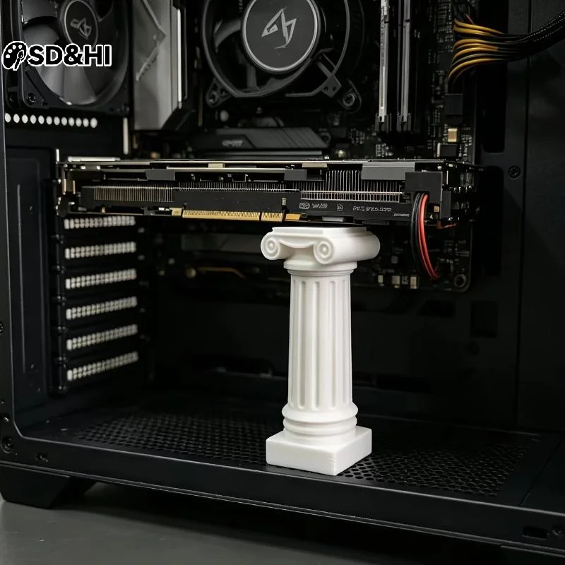 3D Printed Roman Column GPU Support Stand Adjustable Height Anti-Drop Graphics Card Holder Computer Accessory