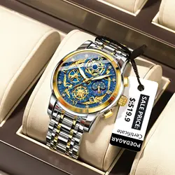 POEDAGAR Luxe Hoge Kwaliteit Man Horloge Waterdicht Lichtgevende Chronograaf Datum Mannen Horloge Roestvrij Staal Quartz heren Horloges Reloj