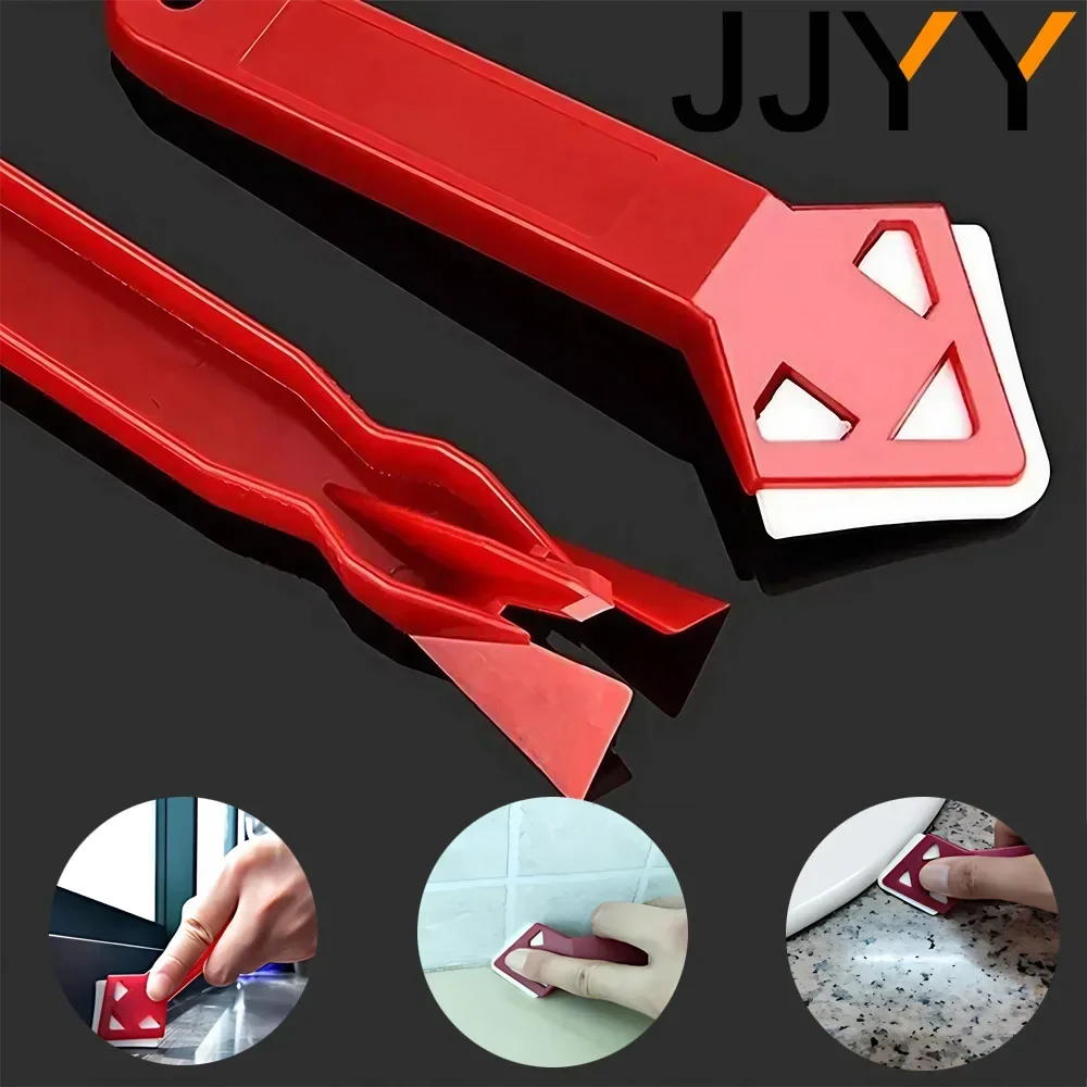 1 Set/2 Pcs Negative Angle Scraper Rubber Spatula, Remove Residual Rubber and Beautify Window and Sink Gaps, Cleaning Supplies