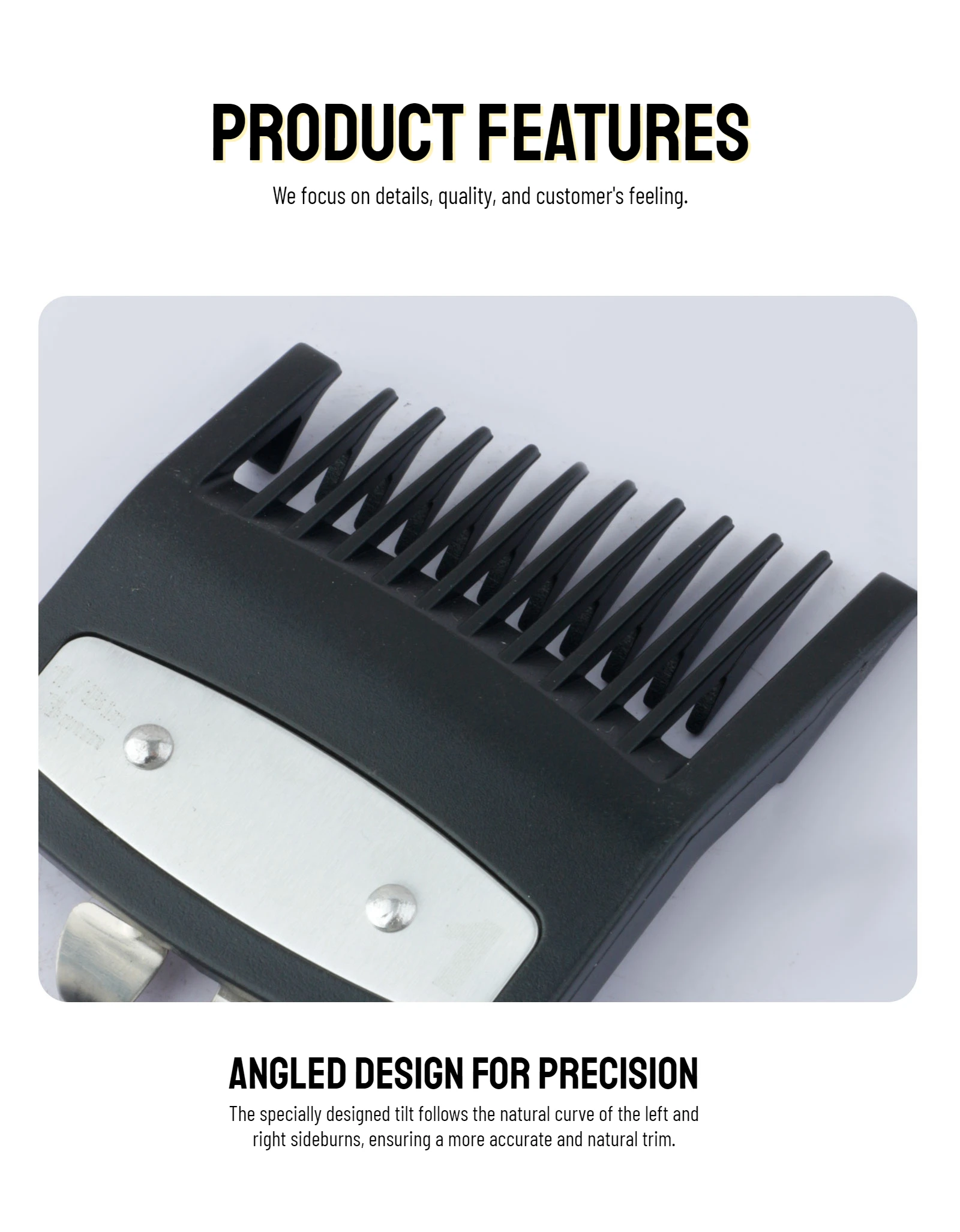 2 Stücke Professionelle Koteletten Friseur Haarschnitt Führungskamm Haarschneidemaschine Grenzkämme Trimmer Wachen Befestigung Styling Werkzeuge 3mm/4,5mm – Detail 15