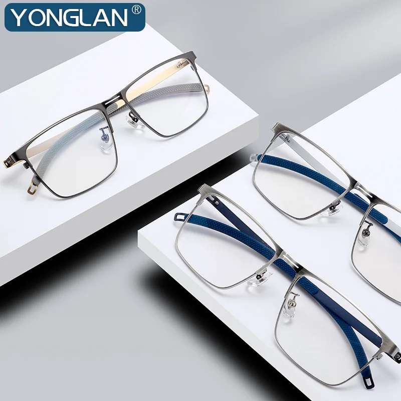 نظارات طبية فاخرة من التيتانيوم للأعمال الجديدة نظارات قراءة للرجال نظارات بصرية مربعة خفيفة للغاية #3