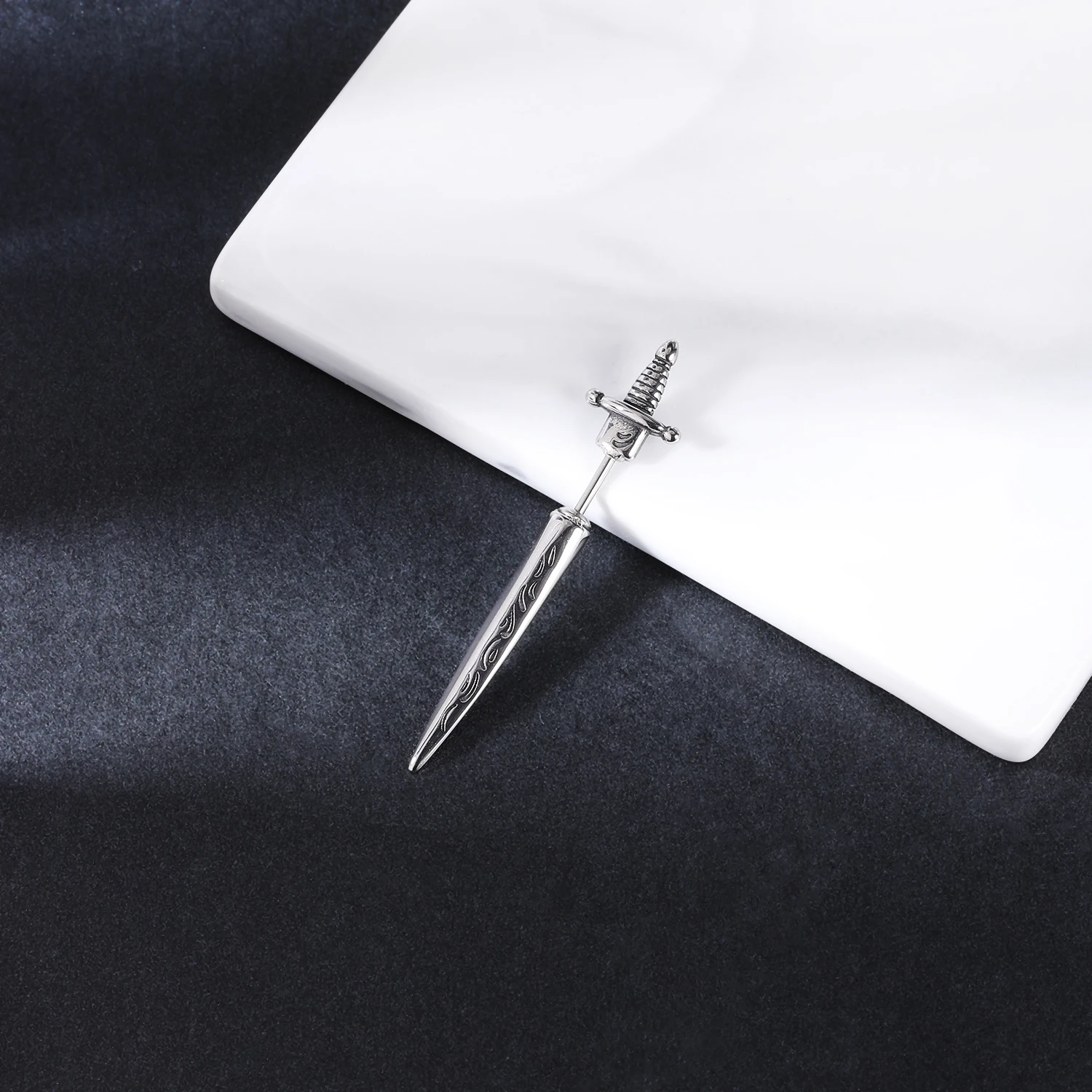 AOEDEJ 18G Sword Studs Earring for Men Punk Ear Stud Stainless Steel Gothic Sword Earrings Jewelry Gift Vintage Dagger Earrings