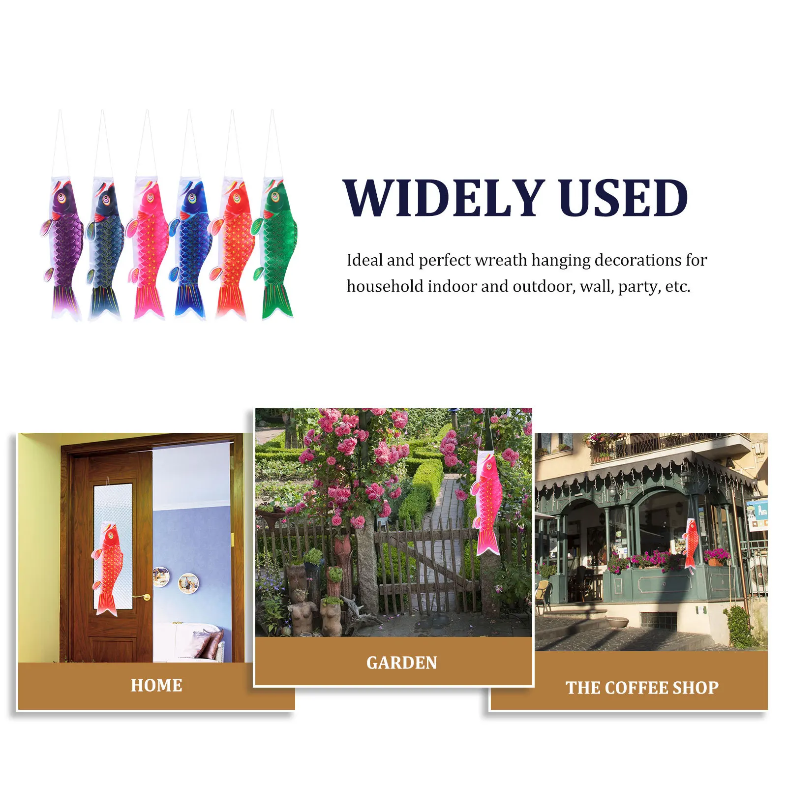 

6Pcs Carp Flags Japanese Silk Hanging Decorative Fish Flags Outdoor Festival Home Decor Banners Vibrant Printed Graphics