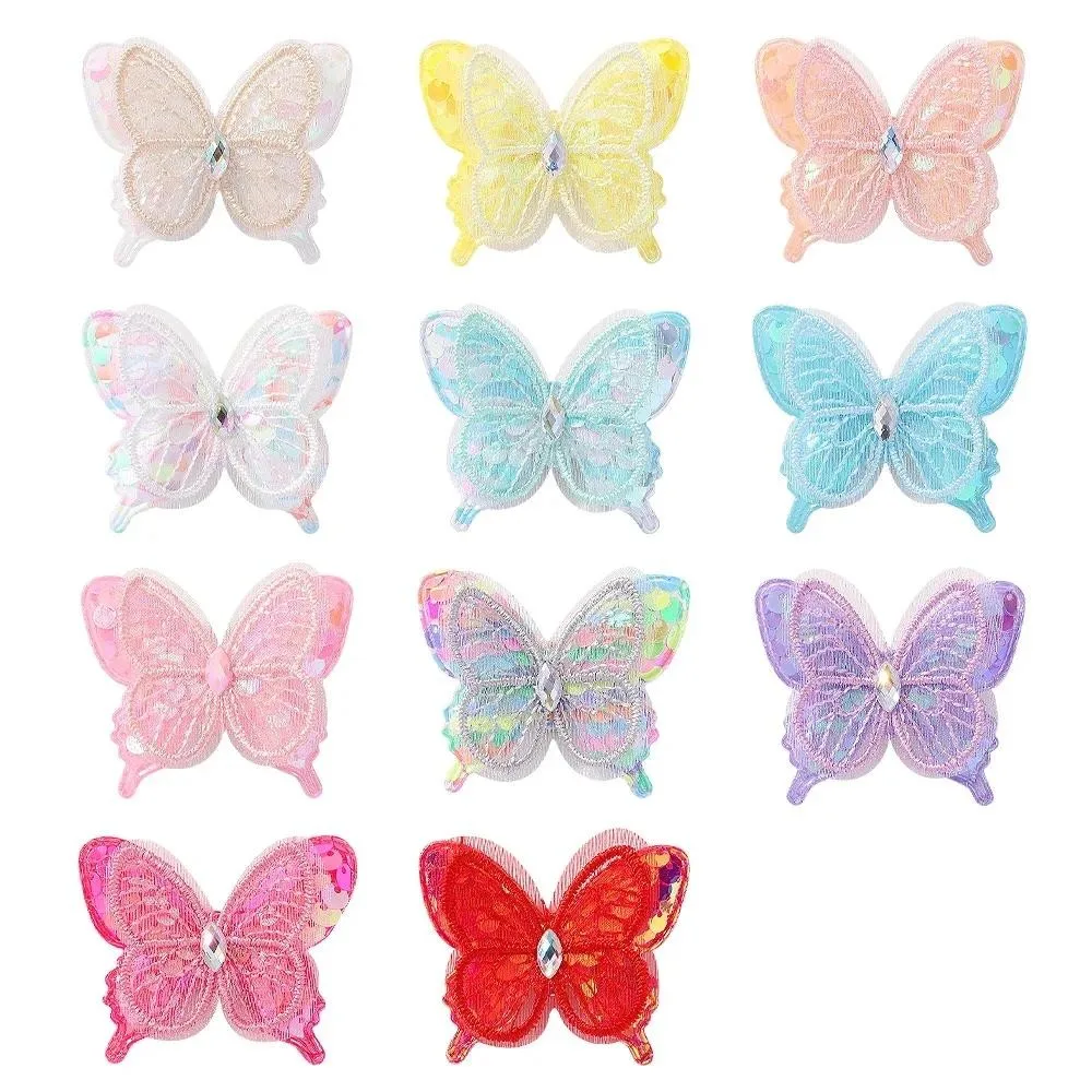 Zufällige Farbe 20 Stück Pailletten Schmetterling elastische Haarbänder Mädchen binden einen Pferdeschwanz Kinder Haarschmuck süße Haargummis