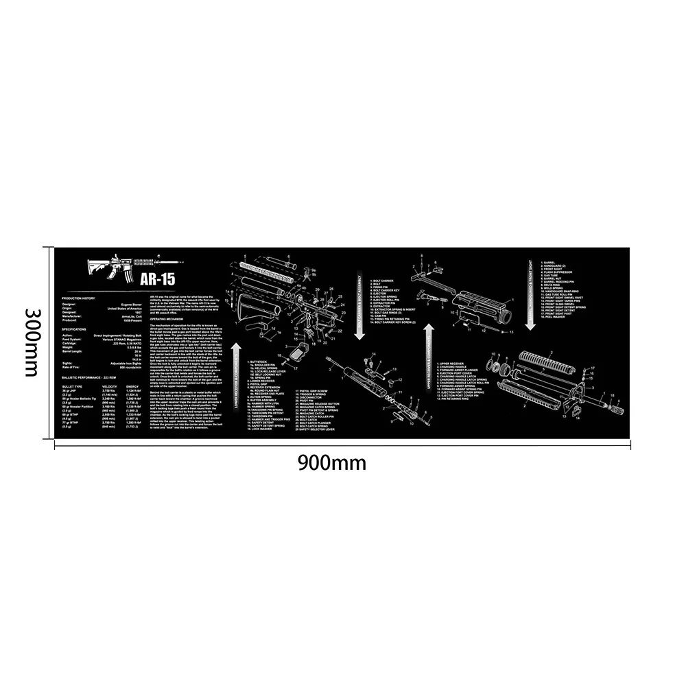 AR15 AK47 Pistolenreinigungs-Gummimatte Mauspad für Pistole GEN5 Glock 17 19 1911 Beretta 92 P320 CZ 75 CZ SHADOW 2 HK USP Zubehör