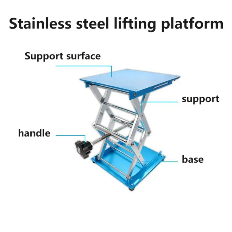 Stainless Steel Lifting Platform Mini Manual Lifter Device Portable Woodworking Machinery Router Woodworking Bench