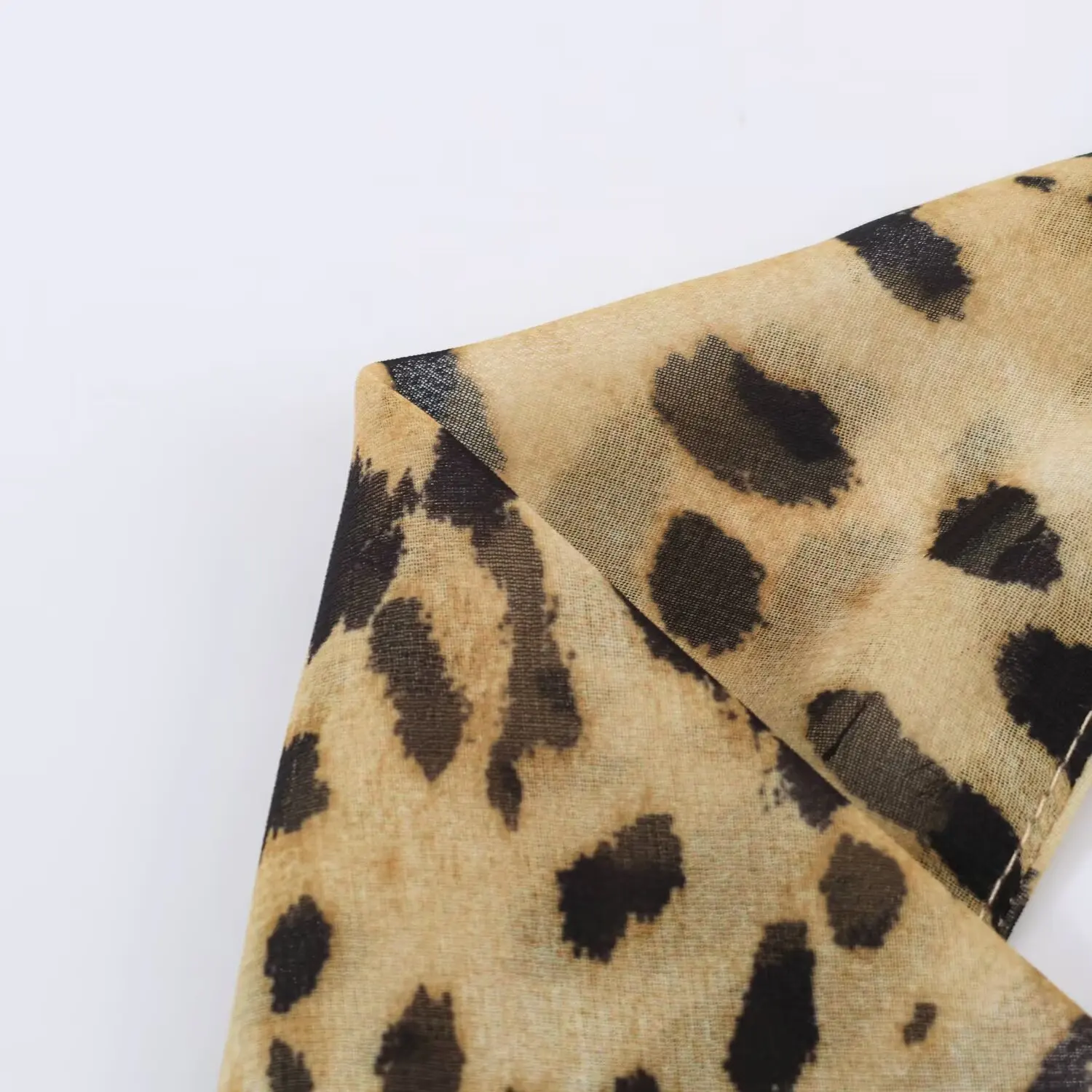TFMLN Vintage Neckholder-Kleid mit Leopardenmuster für Damen, Sommer, sexy, rückenfrei, eleganter Schwingkragen, Trend, Partykleidung, schick, figurbetont – Detail 6
