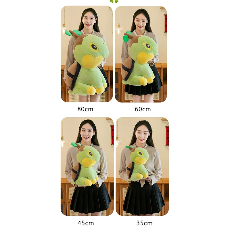 Peluche de Pokémon Turtwig grande para niños, muñeco de Anime, almohada linda, dibujos animados, regalo de peluche gigante, Navidad, 35 cm, 80cm