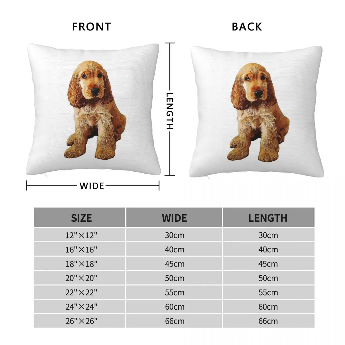 Gold Cocker Spaniel Puppy Dog Pillowcase Cushion Comfort Throw Pillow Sofa Decorative Cushions Used for Home Bedroom Living Room