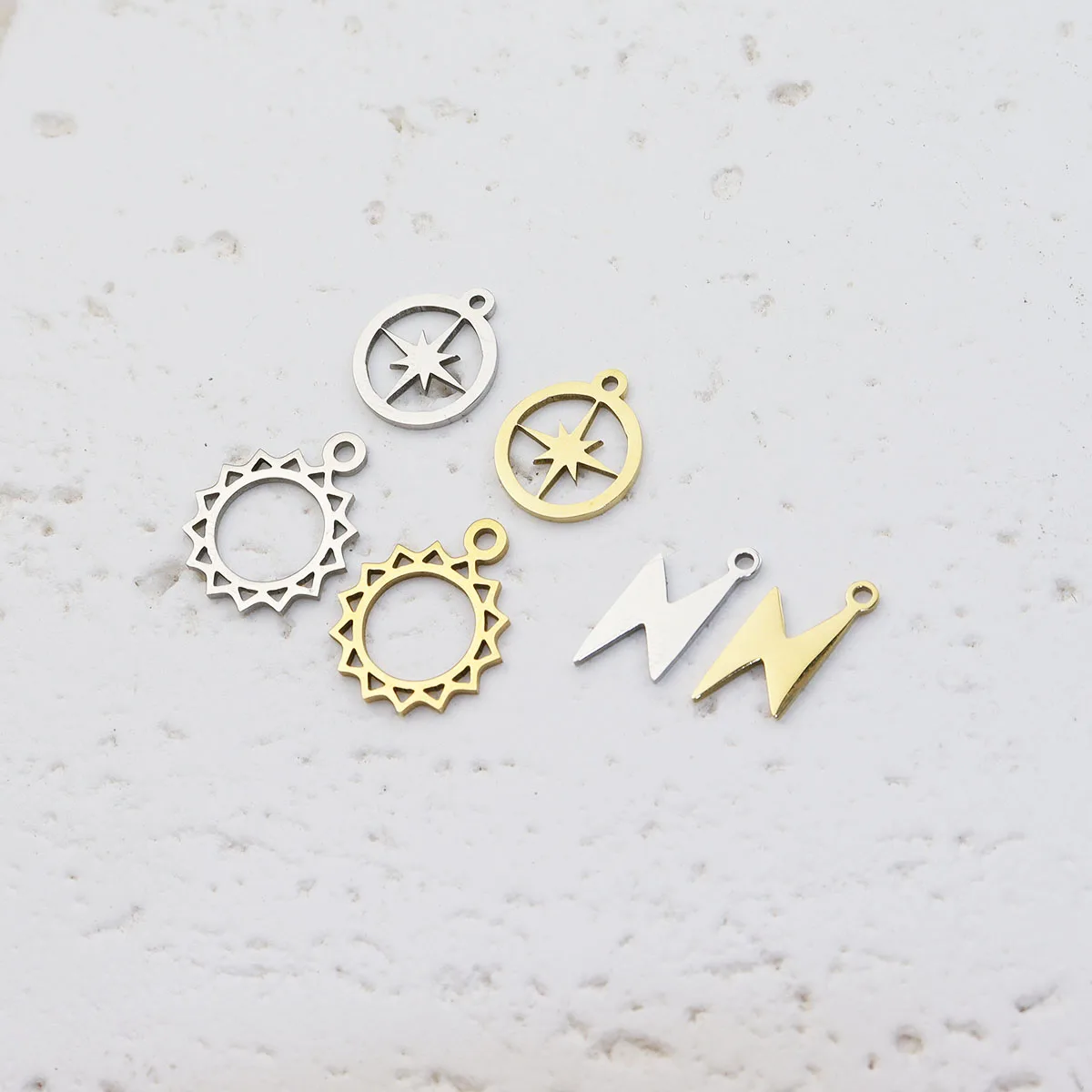 

10pcs Stainless Steel Star DIY Fashion Jewelry Accessory Necklace Hand Making High Quality Vacuum Plate WaterProof