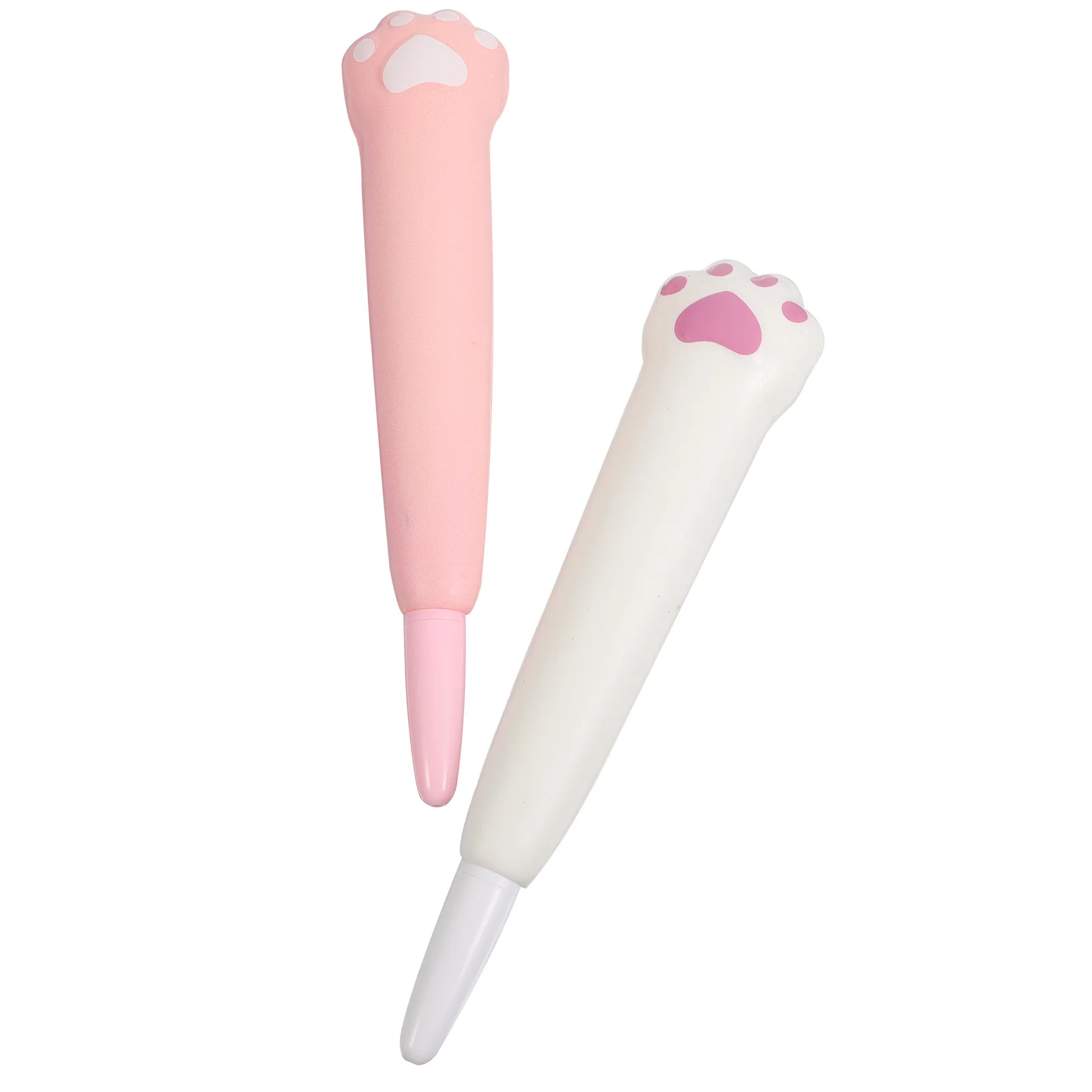 

2Pcs Stress Relief Gel Pens Cartoon Cat Paw Decompression Squeeze Fun Stationery School Students Cartoon Decompression Pens