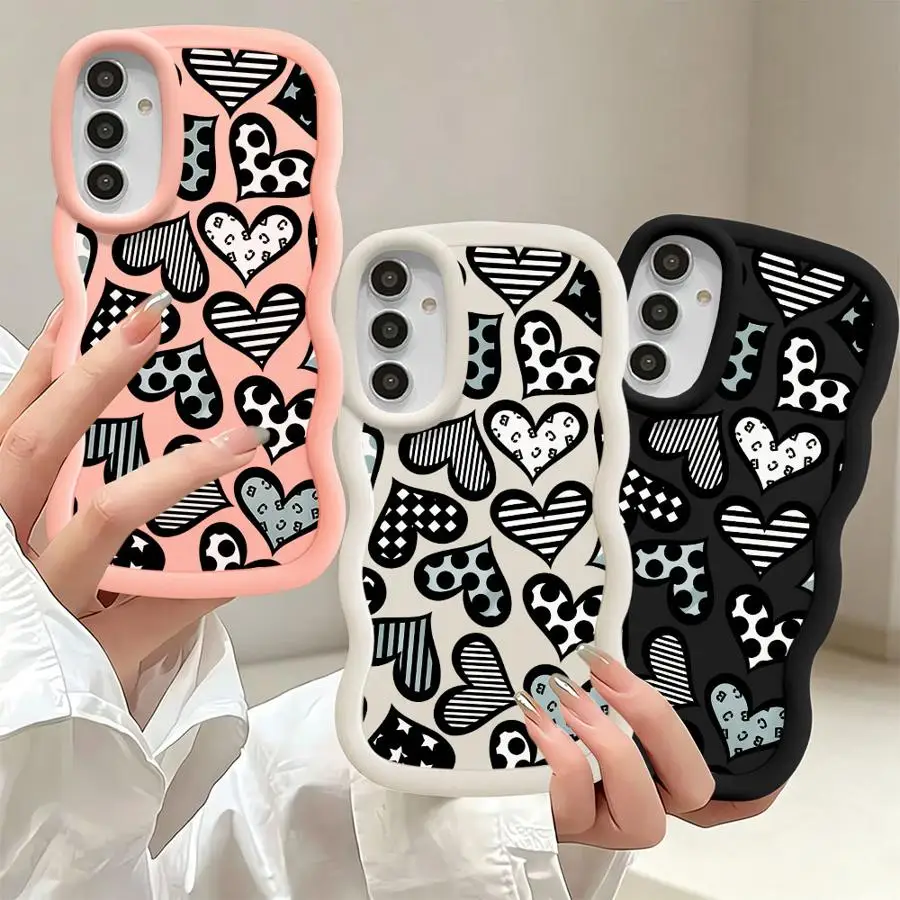 Mixed Hearts Phone Cover Case for Samsung Galaxy A17 A15 A04 A13 A50 A11 A20 A26 A34 A12 A30 A73 A16 A05 A14 A03 A36 A51 A55 A35