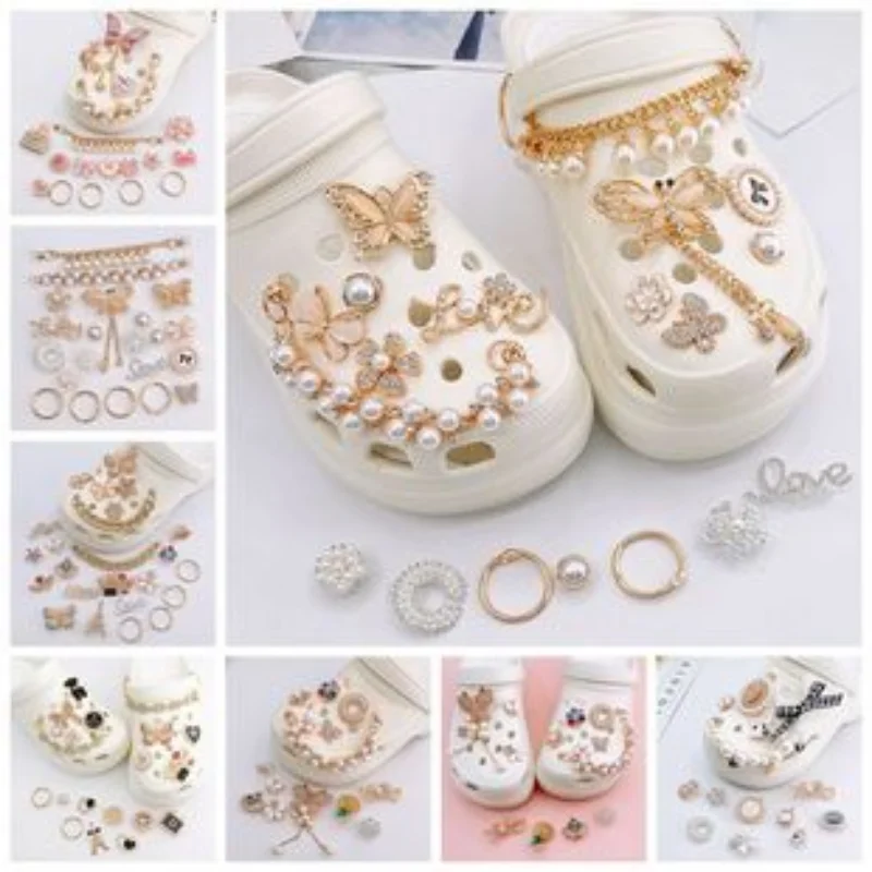 New Xiaoxiangfeng Hole Shoe Charms Accessories Shoe Buckle Pearl Perfume Bottle 3D Shoes Flower DIY Shoes Decorations