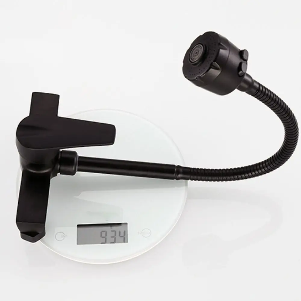 

Черный кухонный смеситель для горячей и холодной воды, вращающийся на 360 градусов настенный смеситель высокого давления с матовой отделкой